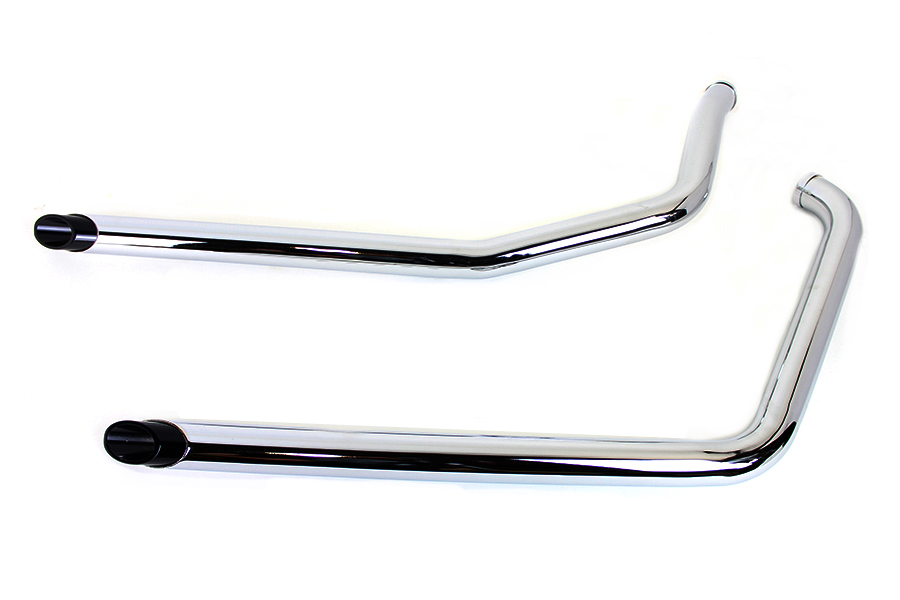 Exhaust Drag Pipe Set with Short Black Slash Tips
