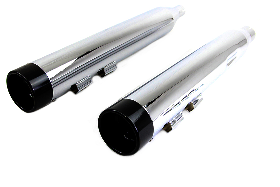 Wyatt Gatling Muffler Set Chrome with Black Stub Nose Tip