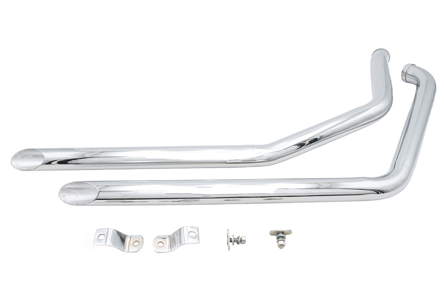 Ultima Chrome Drag Pipe Set Slash Cut