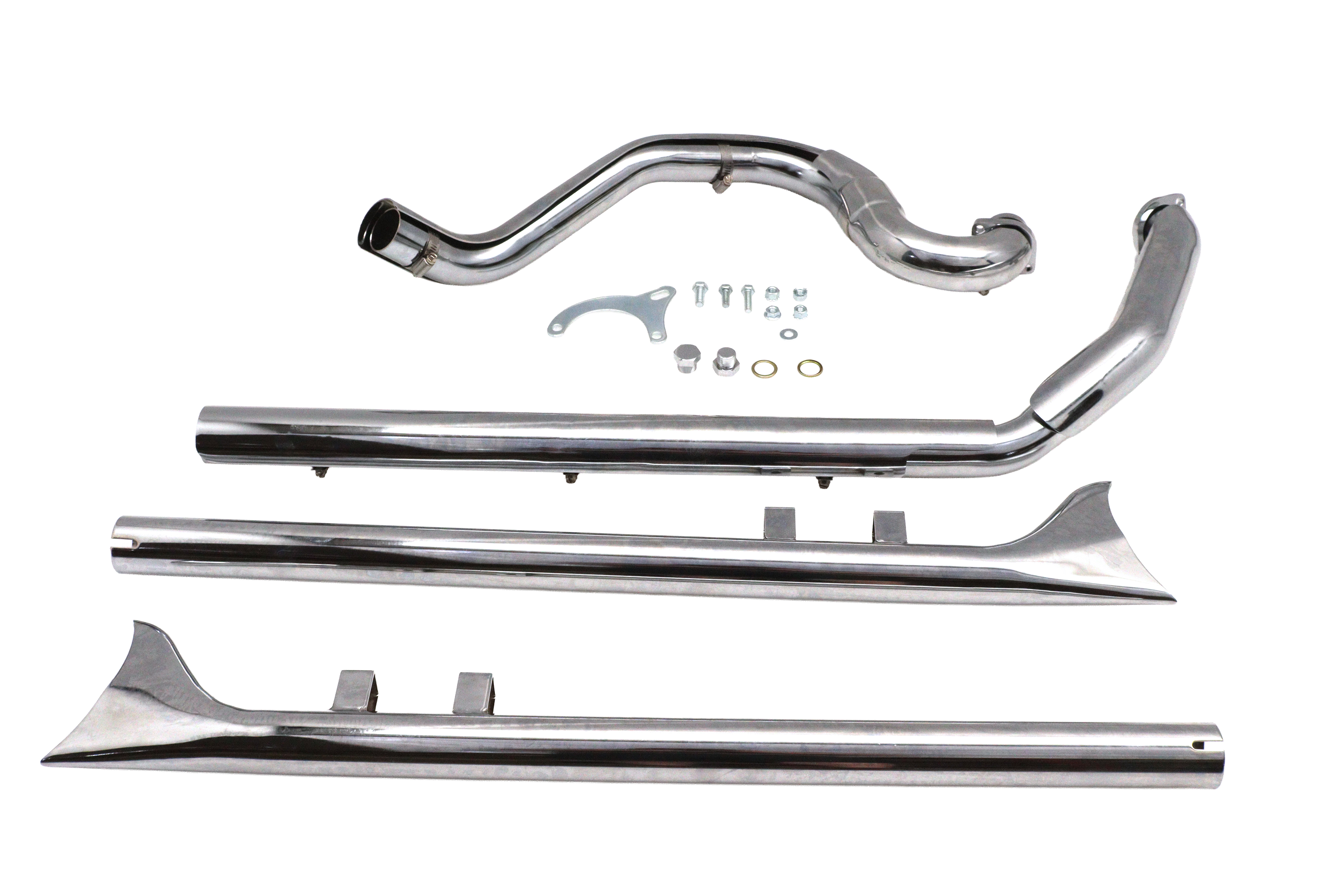Factory Sample True Dual Header with Fishtails Chrome