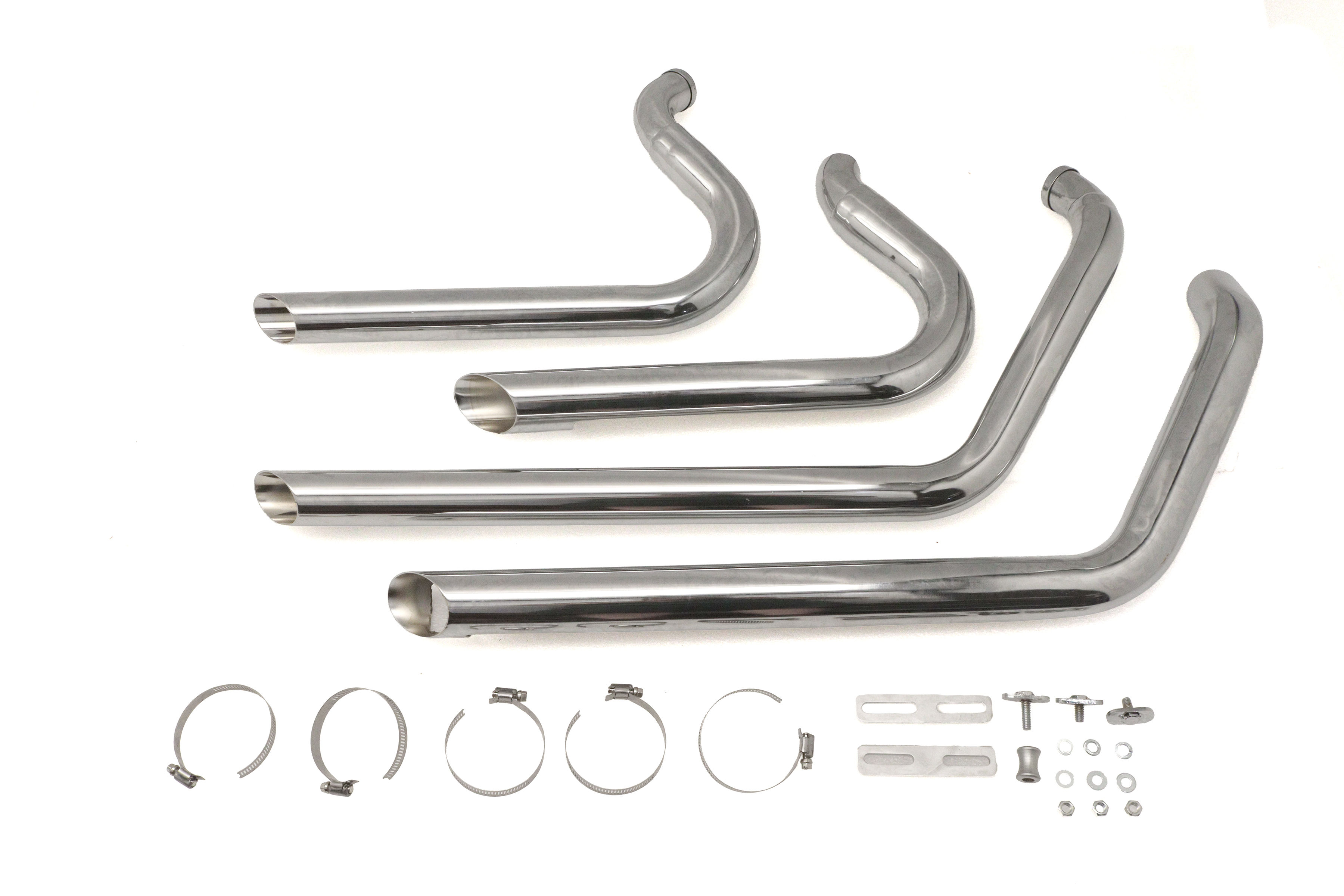 V-Twin Exhaust Drag Pipe Set Short Shots Chrome 30-0961SOFTAIL