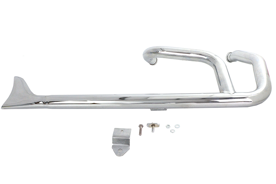 Wyatt Gatling 2:1 Fishtail Exhaust Header Pipe Chrome