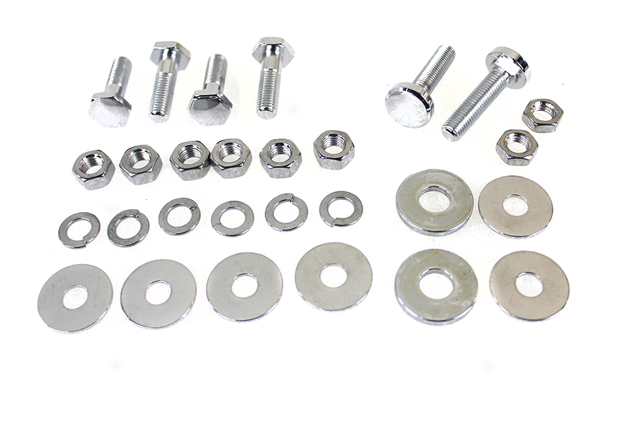 Rear Fender Frame Clamp Bolt Set Chrome