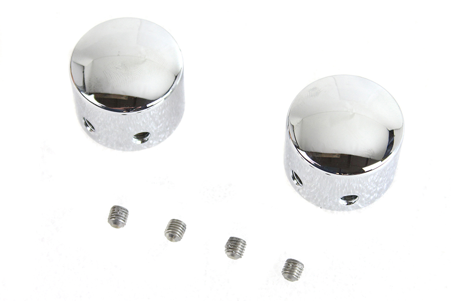 Domed Front Axle Cover Set Chrome Plated