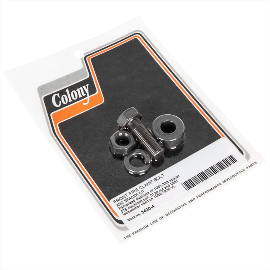 Front Pipe Clamp Bolt and Spacer Kit Parkerized