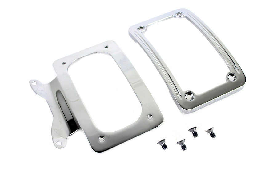 Curved License Plate with Frame Chrome