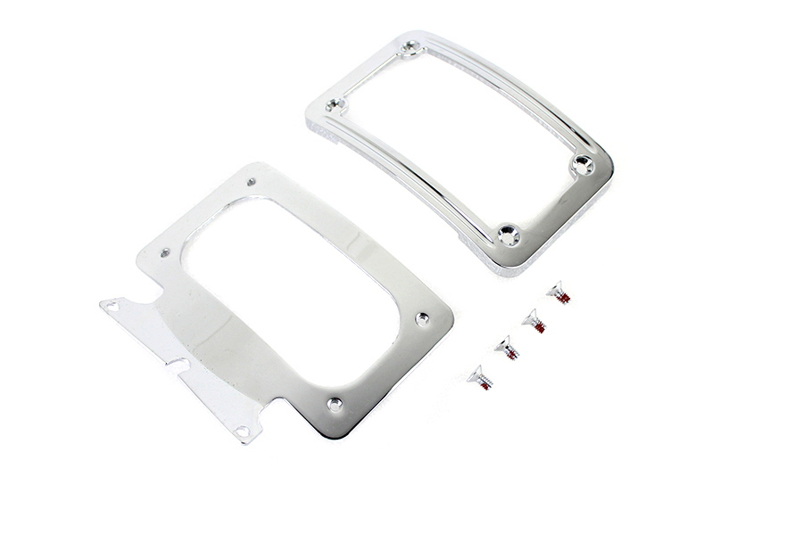 Curved License Plate with Frame Chrome