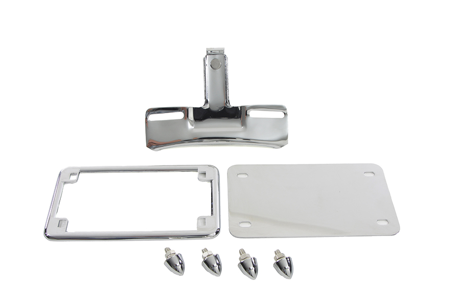 License Plate Frame Bracket Kit Chrome