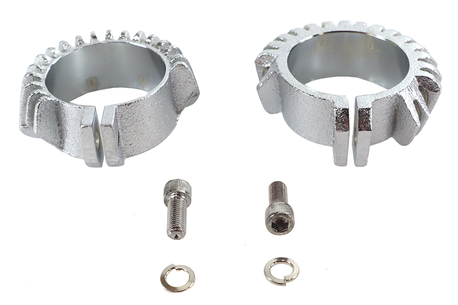 Replica Chrome Finned Exhaust Clamp Set