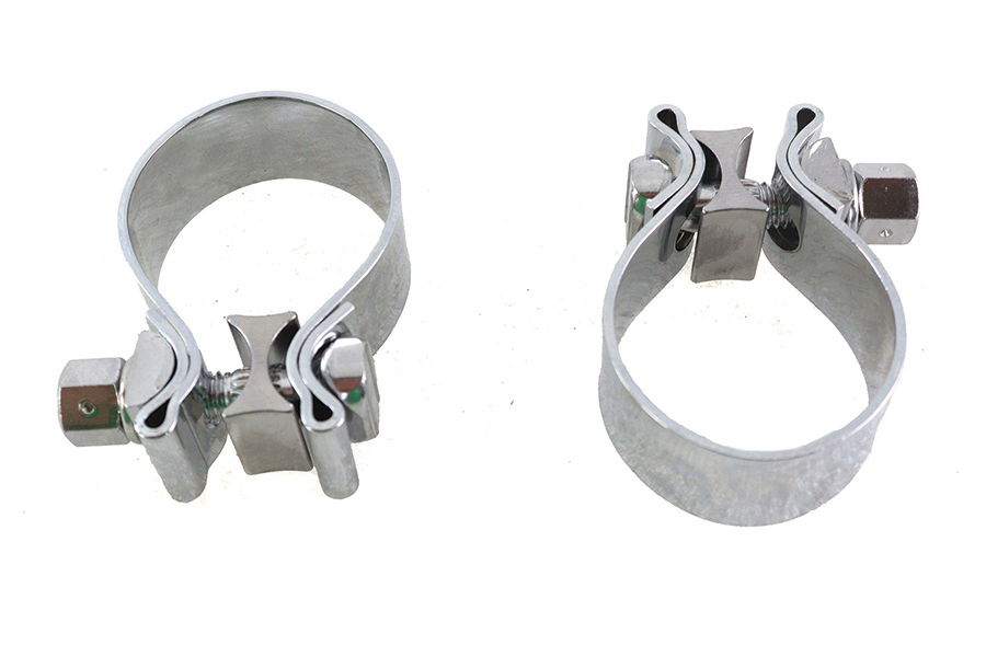 Chrome 1-7/8" Muffler End Clamp Set