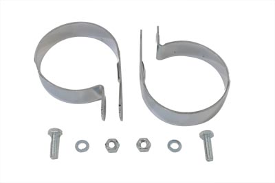 Chrome 3-1/4" Muffler Body and End Clamp Set