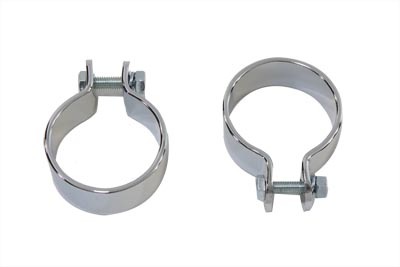 Chrome 1-3/4" Muffler Body and End Clamp Set