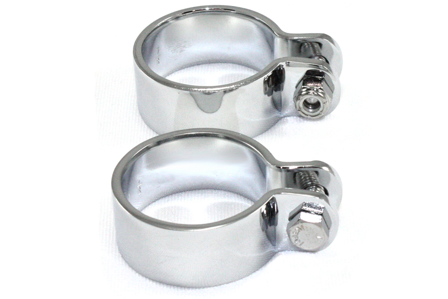 Chrome 1-7/8" Heavy Muffler Body and End Clamp Set