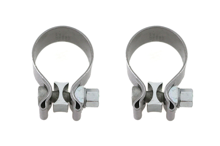Steadfast Cycles Muffler Clamps – 1 5/8 Inch – Chrome – Set Of 2