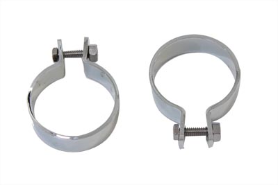 Chrome 2" Muffler Body and End Clamp Set