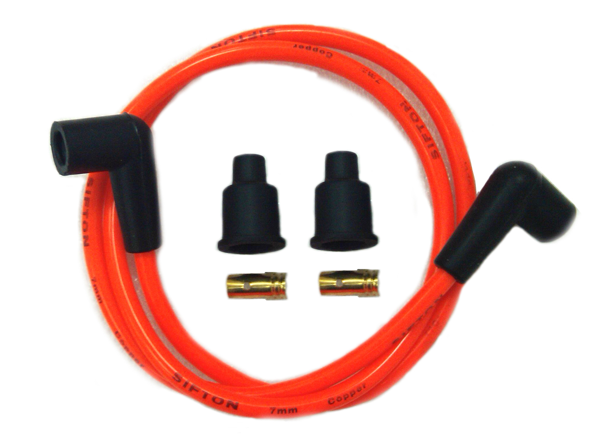 Orange Copper Core 7mm Spark Plug Wire Kit