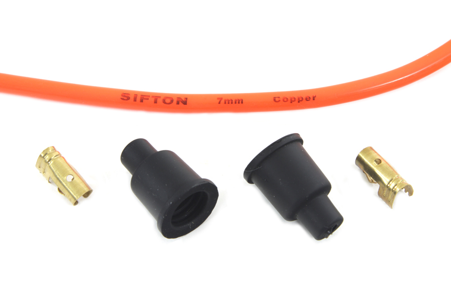 Orange Copper Core 7mm Spark Plug Wire Kit fits Harley-Davidson