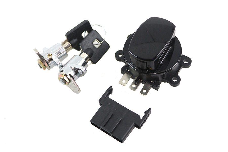 Side Hinge Ignition Switch and Saddlebag Lock Kit Black