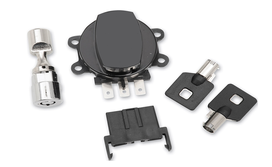 Side Hinge Ignition Switch Black with Fork Lock