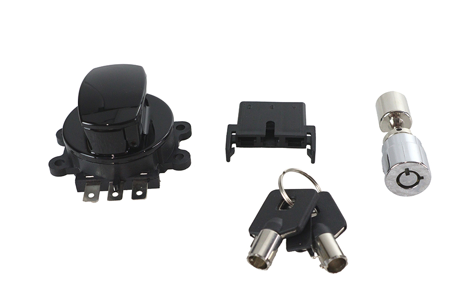 Side Hinge Ignition Switch Black with Fork Lock