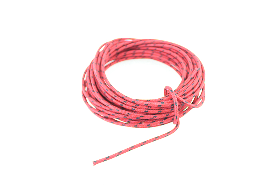 Red with Black Dot 25' Braided Wire
