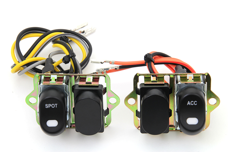 Rocker Style LED Fairing Switch Kit Black