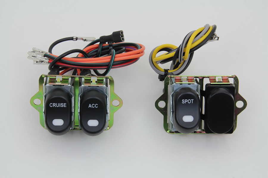 Rocker Style LED Fairing Switch Kit Black