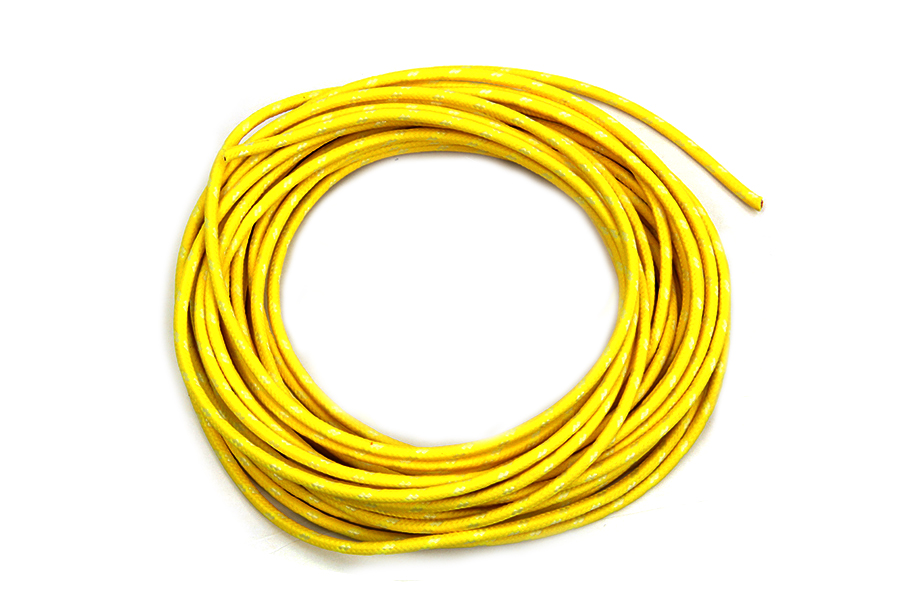 Yellow with White Dot 25' Braided Wire