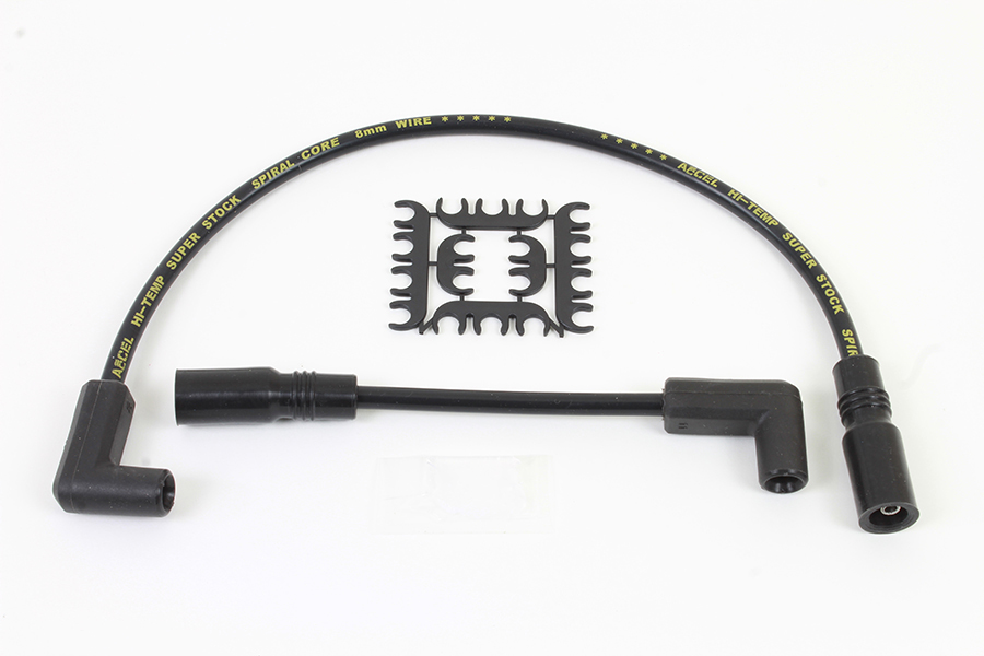 Accel 8mm S/S Spiral Core Ignition Wire Set Black