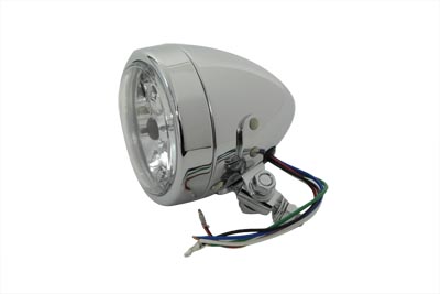 4" Round Headlamp 12 Volt Chrome