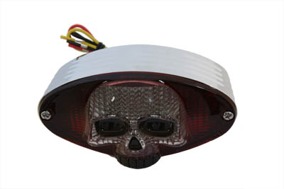 Chrome Cateye LED Tail Lamp Skull Style