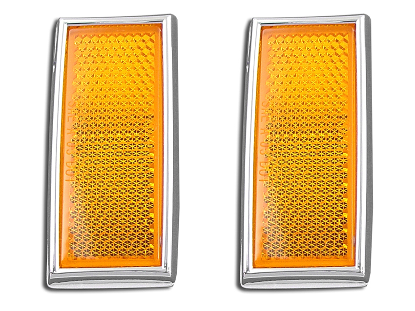 Front Amber Reflector Set With Chrome Frame