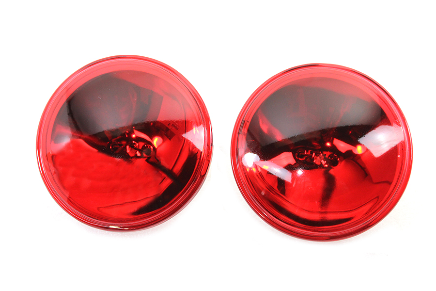 Red 4-1/2" 12 Volt Sealed Beam Spotlamp Set