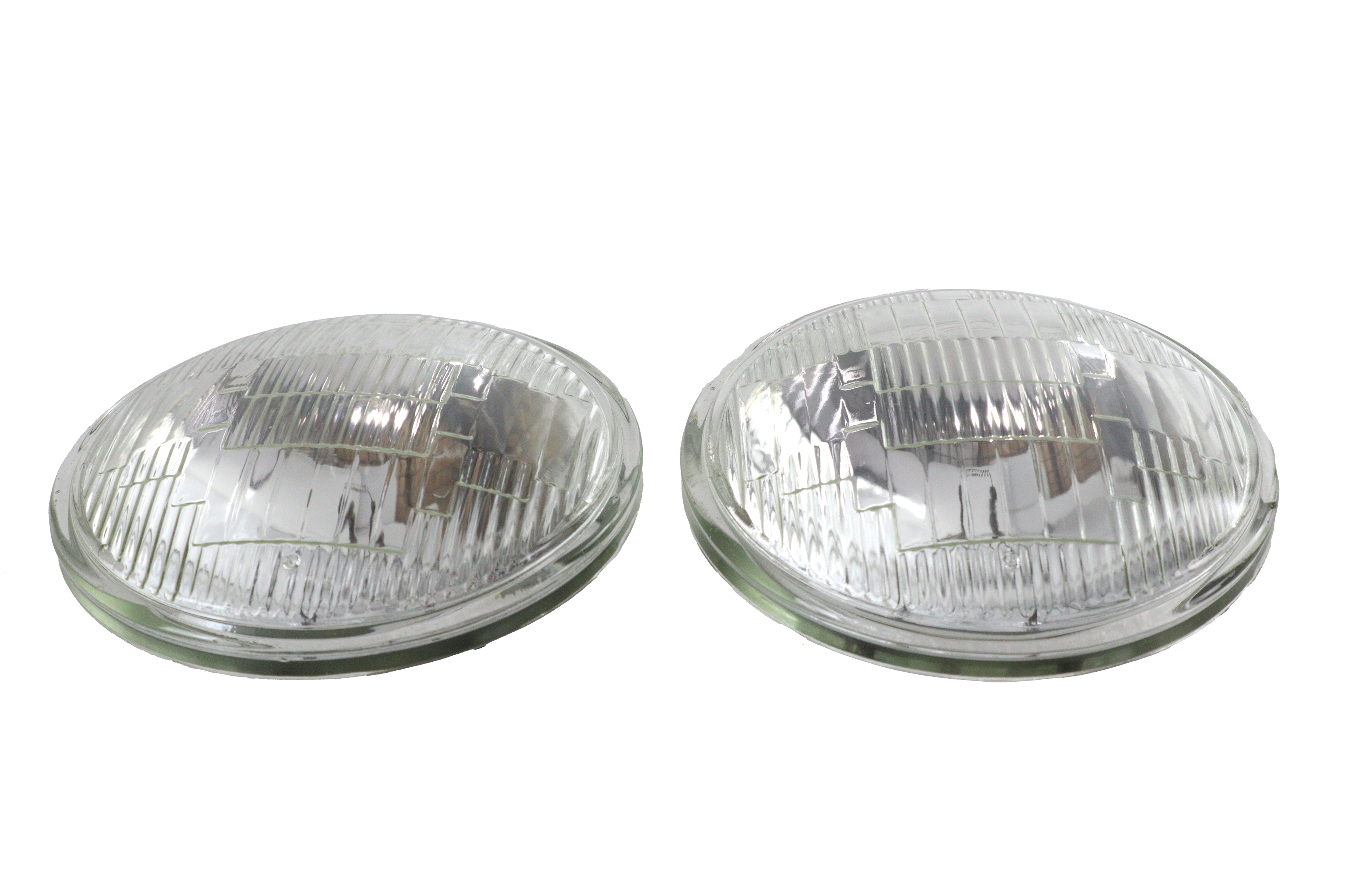 Clear 4-1/2" 6 Volt Sealed Beam Spotlamp Bulb Set