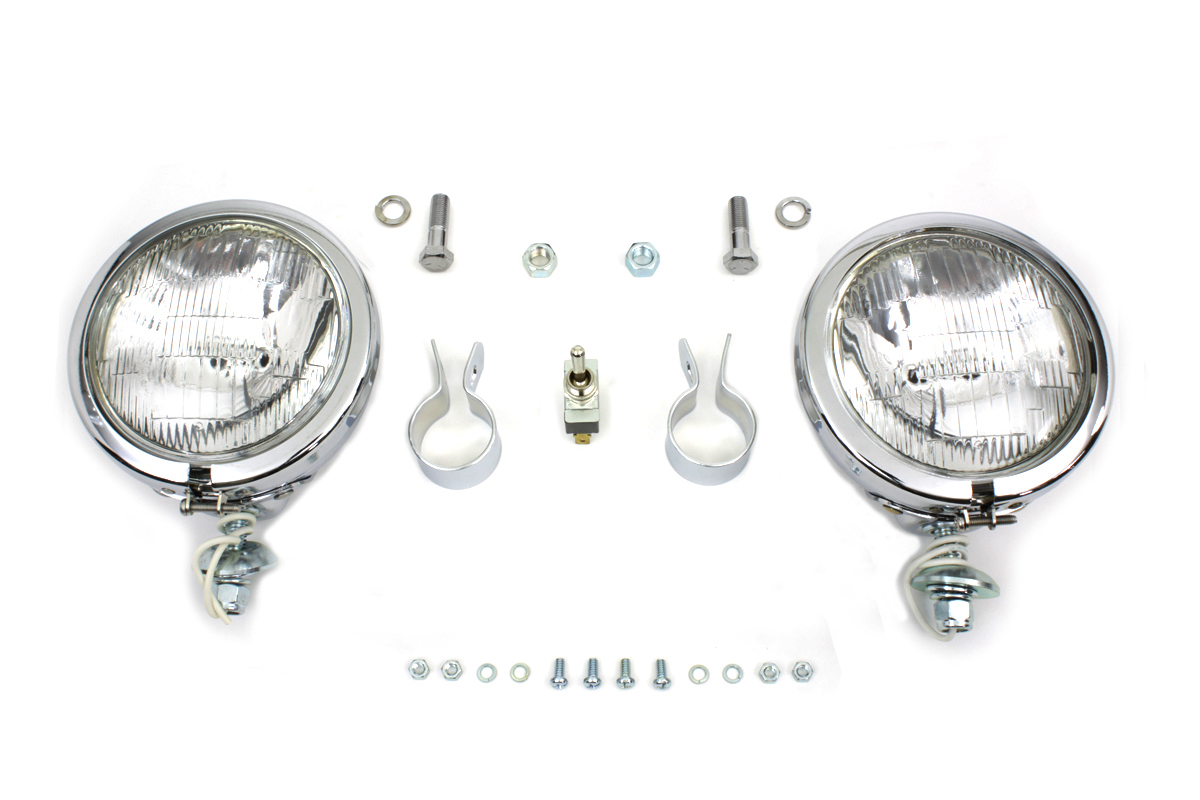12 Volt 4 1/2" Chrome Spotlamp Kit