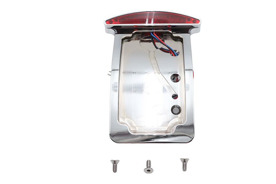 Chrome Slice LED Tail Lamp License Plate Assembly