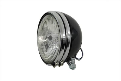 Replica 5-3/4" Round Black Headlamp