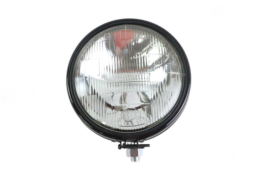 Replica 5-3/4" Round Black Headlamp