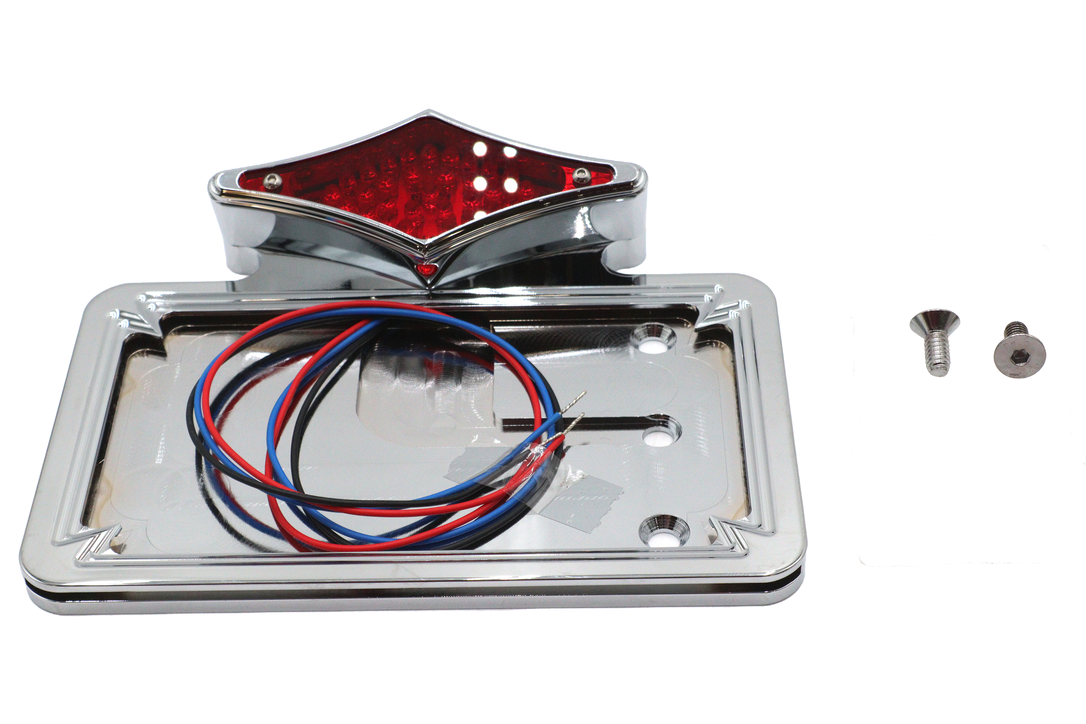 Chrome Diamond LED Tail Lamp License Plate Assembly