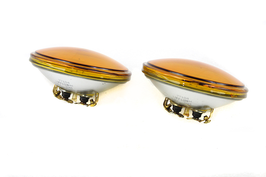 4-1/2 inch Amber Sealed Beam 12 Volt Spotlamp Set fits Harley Davidson - Imagen 2 de 4