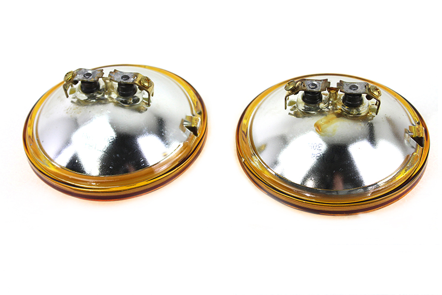 4-1/2 inch Amber Sealed Beam 12 Volt Spotlamp Set fits Harley Davidson - Imagen 3 de 4