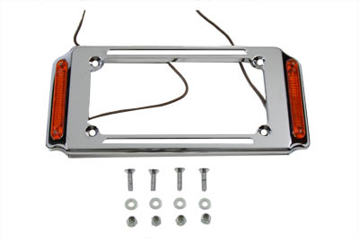 License Plate Frame Chrome with Side Lights