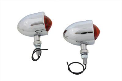*UPDATE Chrome Red Marker Lamp Set With Single Stem