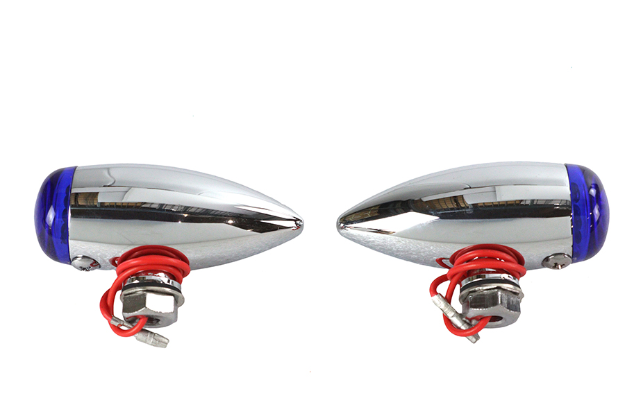 Mini LED Bullet Blue Lens Marker Lamp Set