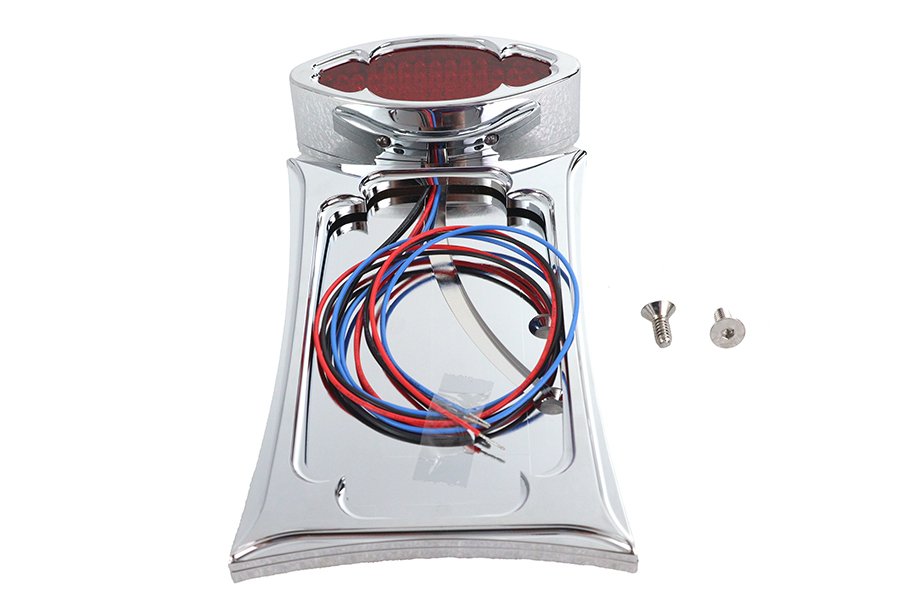 Chrome Billet LED Tail Lamp and License Plate Vertical Side
