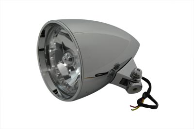 *UPDATE 5-3/4" Chrome Rocket Style Headlamp