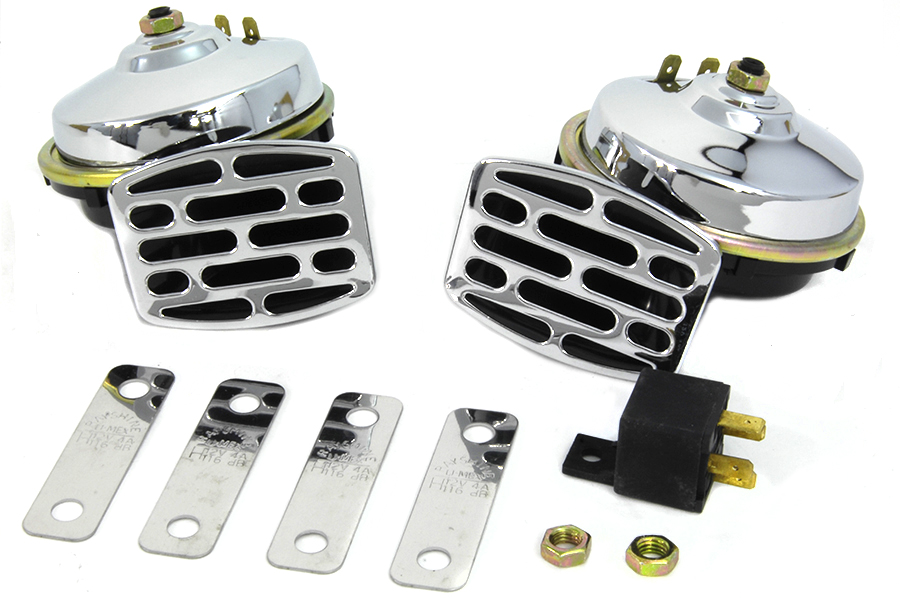 Chrome 12 Volt Twin Horn Set