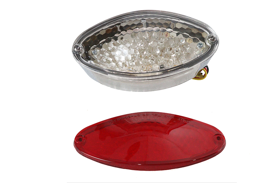 Chrome Cateye Stepped Design Tail Lamp