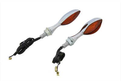 Chrome Eagle Eye Amber Marker Lamp Set
