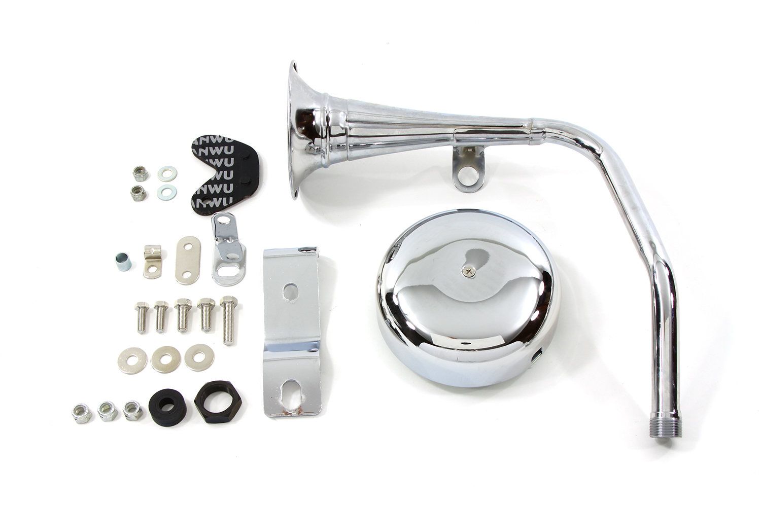Trumpet Style 12 Volt Chrome Horn Kit